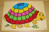 Puzzle dřevěné, želva abeceda