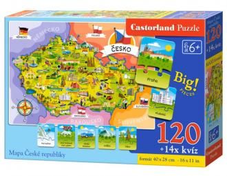 Puzzle, mapa Česká republika, 120 dílků